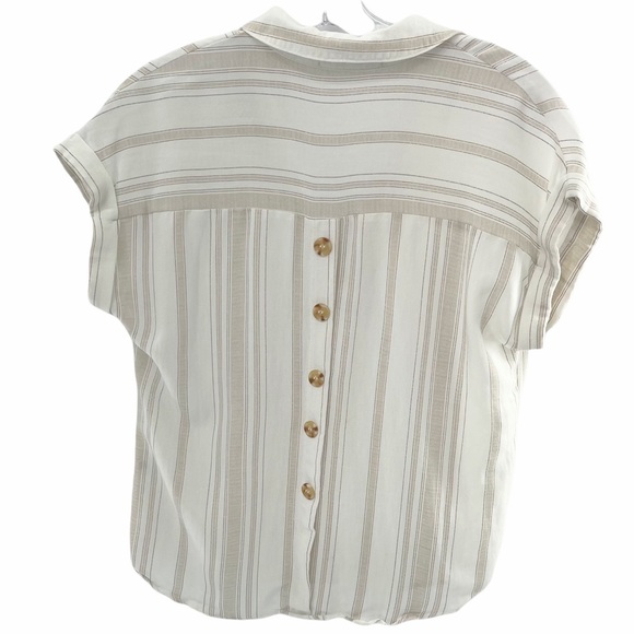 Impressions Striped V Neck Blouse Size Small - Picture 8 of 8